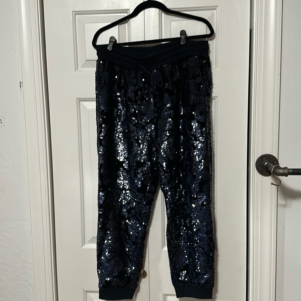 Navy Sparkle Track Pants